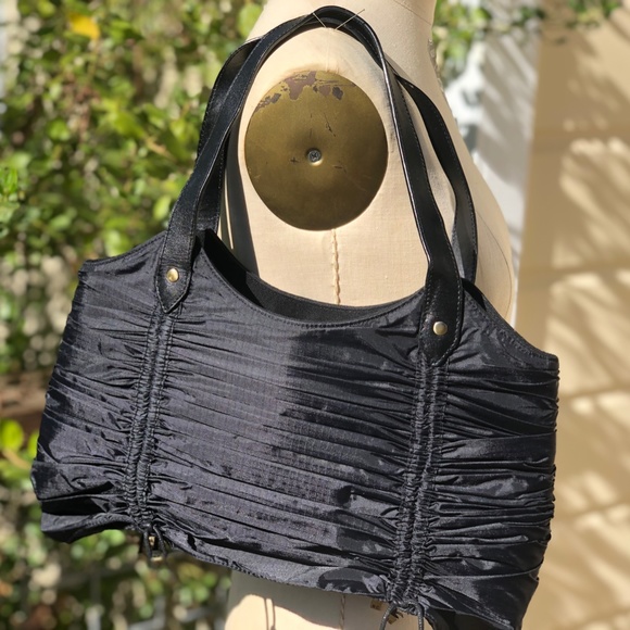 BCBG Ruched Nylon Handbag - Picture 3 of 5